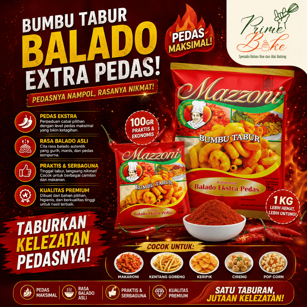 Bumbu Tabur Mazzoni 1 KG - Gurih, Pedas Manis, Nikmat