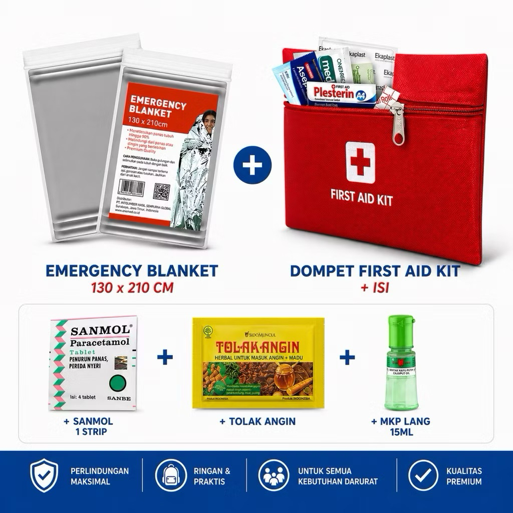 P3K OneMed Dompet + Isi Lengkap | First Aid Kit Outdoor Pendakian Camping Traveling