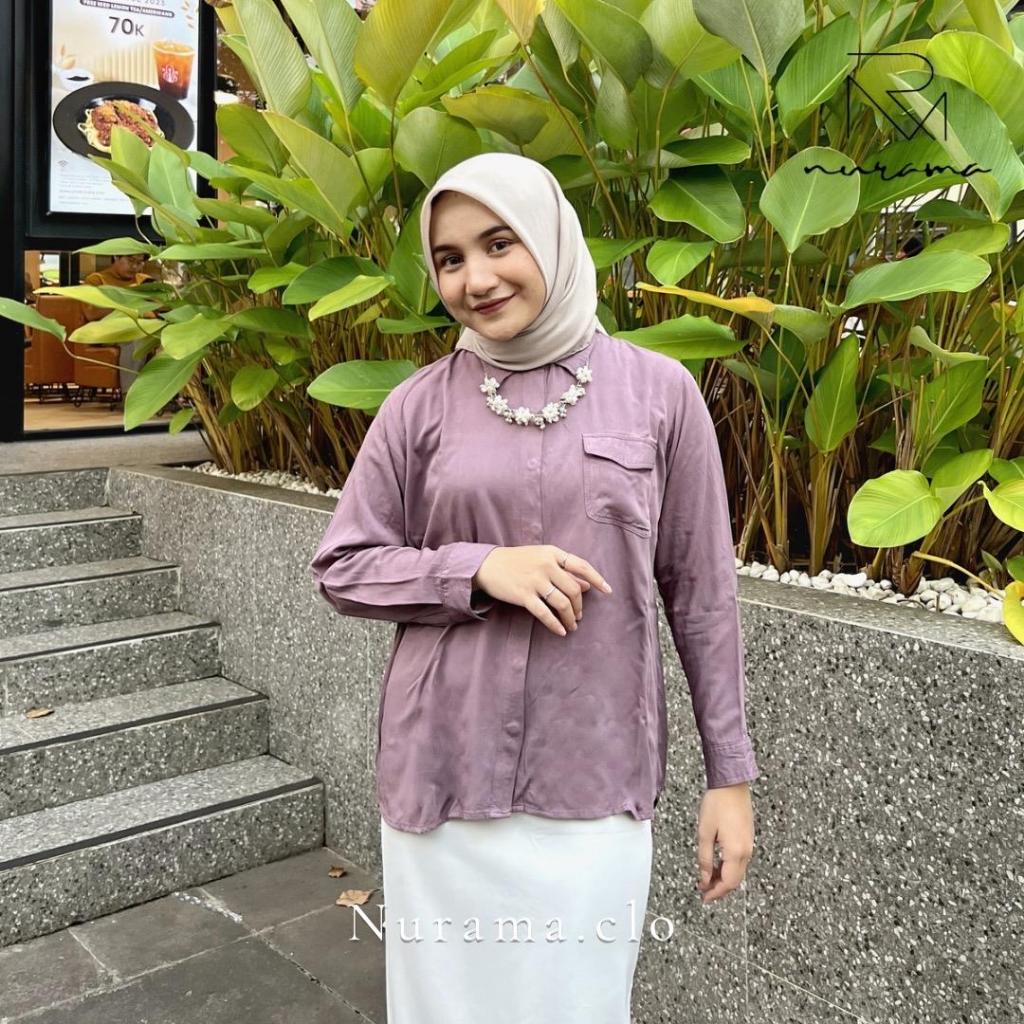 Nurama Syifa Blouse Kemeja Shirt Twilrayon Saku | Atasan Polos - A05 TW