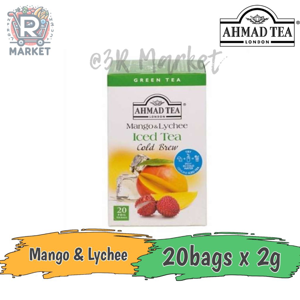 Ahmad Tea London Cold Brew Rasa Mango & Lychee Iced Tea / Green Tea Ahmad Tea