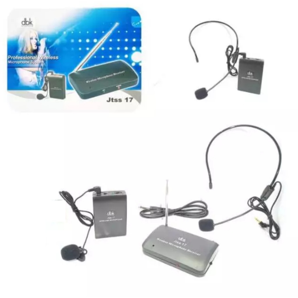 Microphone Wireless Mic Headset Clip ON Jepit Bando JTSS 17 Untuk Imam Senam