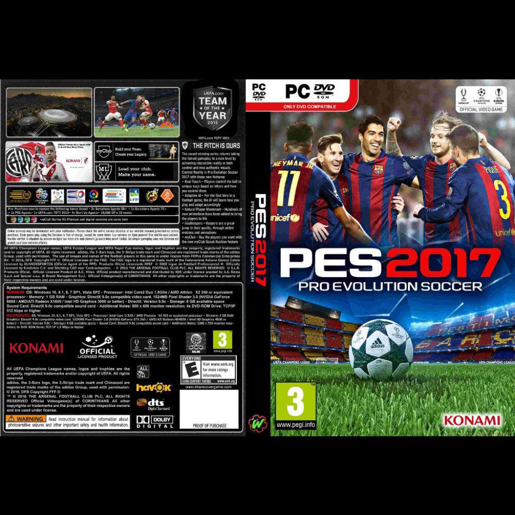 PES 2017 ORIGINAL OFFLINE UNTUK PC/LAPTOP