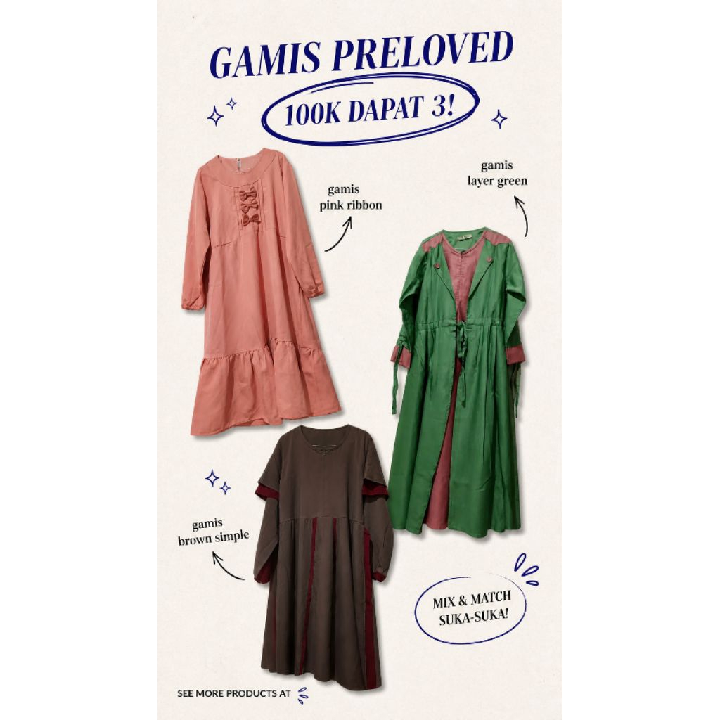 GAMIS WANITA (PRELOVED) 100k dapat 3