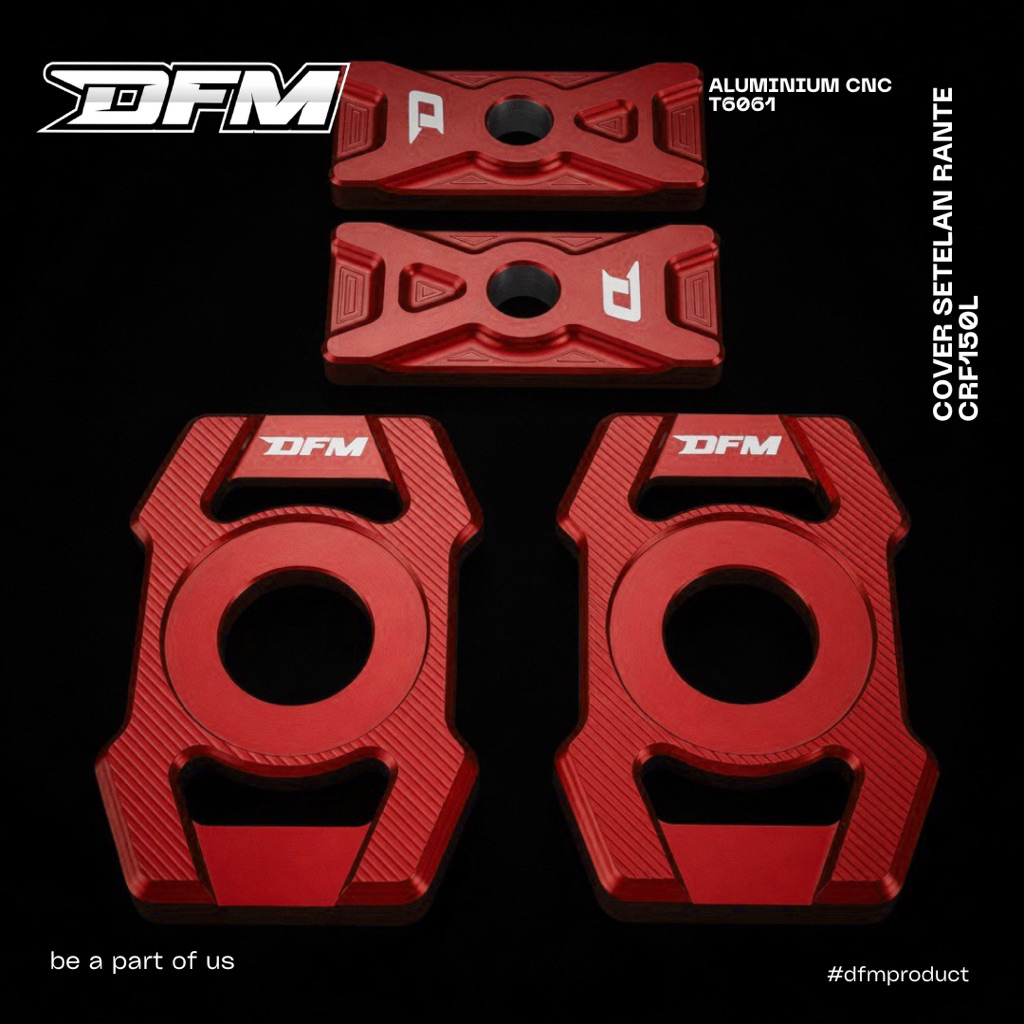 Cover Stelan Rantai Cnc Crf150l Plat Tutup Setelan Rante Swing Arm Ori Honda CRF150L DFM racing