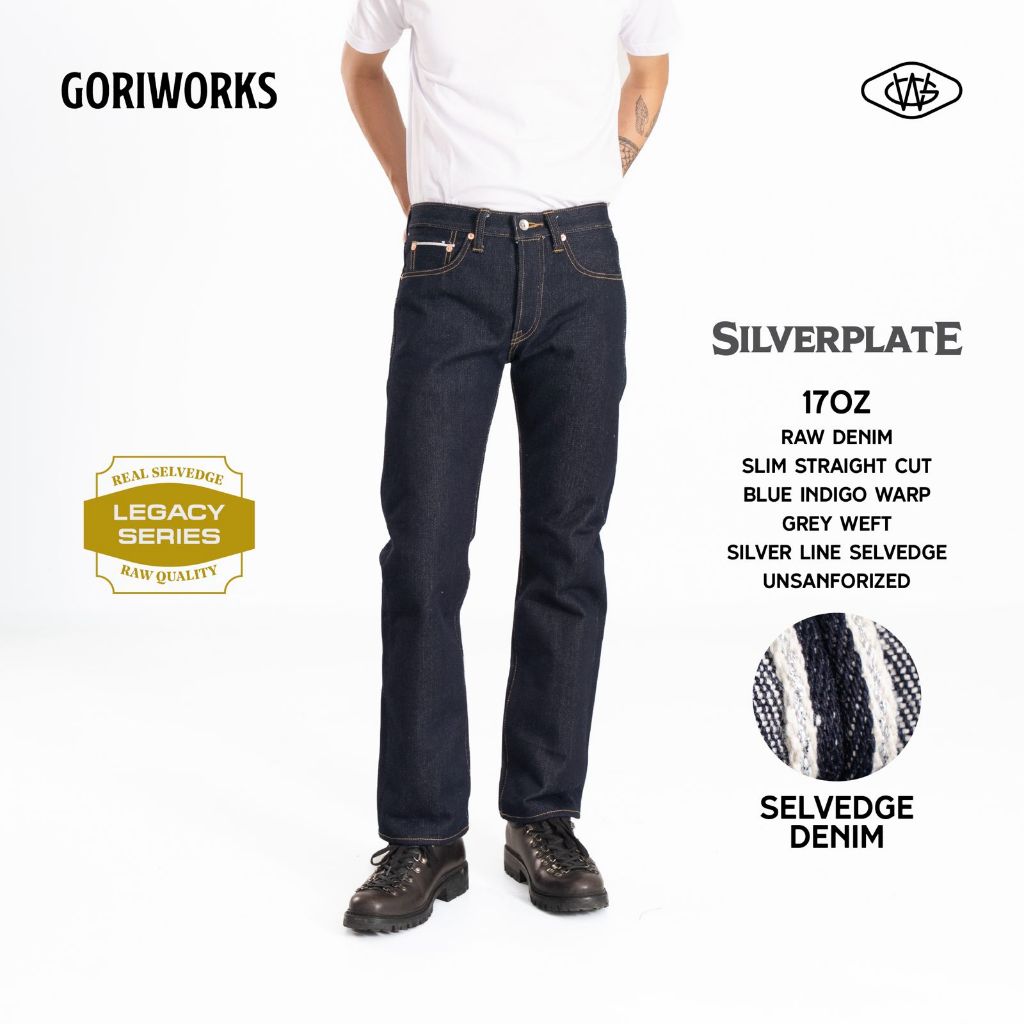 Gori Works – Silverplate 17oz - Selvedge Raw Denim - Slim Straight Cut