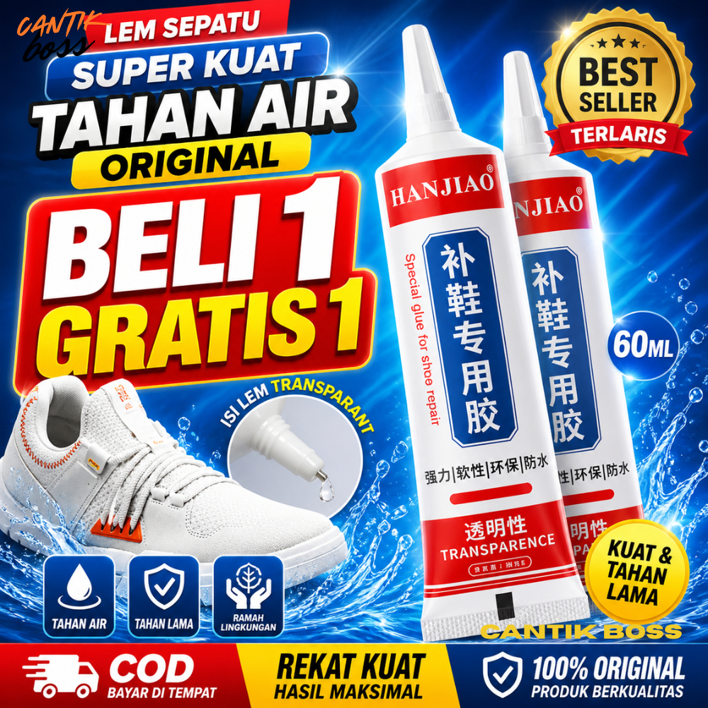 Lem Sepatu Super Kuat Tahan Air 60ml Original Pabrik | Lem Sepatu Bola & Kulit