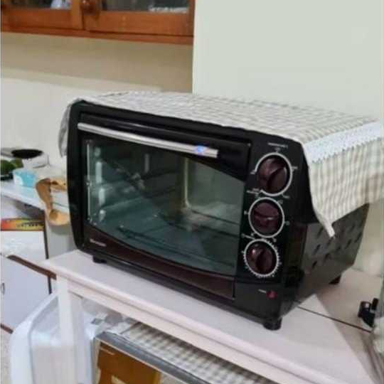 Tutup / Alas Atas Microwave | Oven Listrik | Dispenser galon Bawah Aestetic Motif kotak-Kotak Kecil 