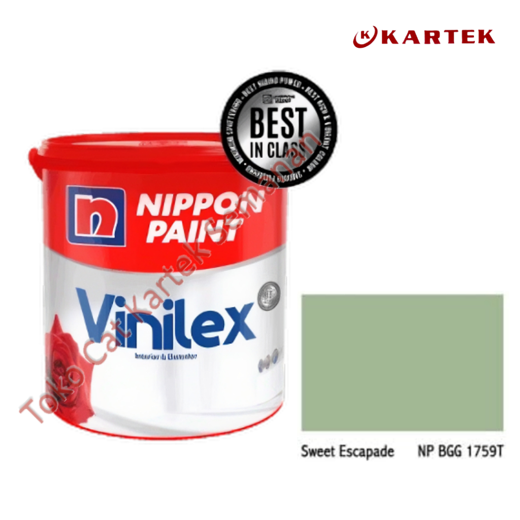 Nippon Paint Vinilex SWEET ESCAPADE NP BGG 1759T Cat Tembok Interior Eksterior Hijau Pastel 1kg 5kg