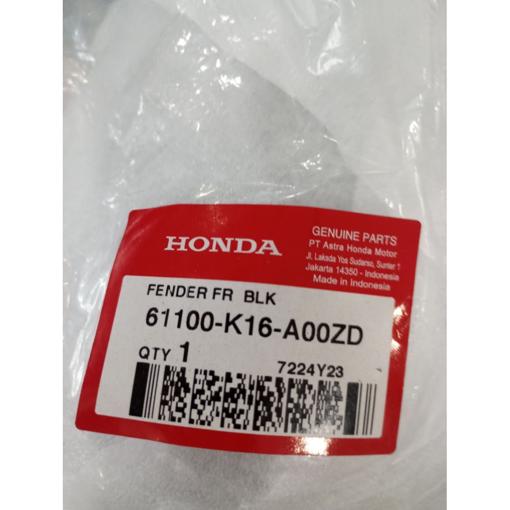 61100K16A00ZD Spakbor Depan Hitam Honda Scoopy FI K16