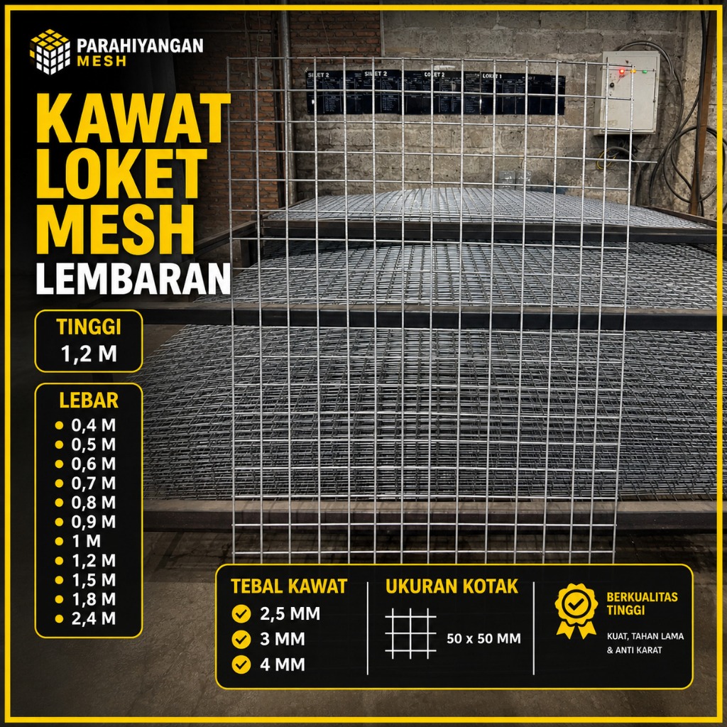 Wiremesh Galvanis Lembaran | Anti Karat | Tebal 2,5–4mm | Termurah