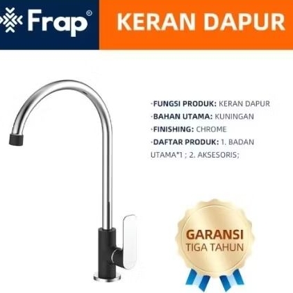 FRAP IF4102-6 Kran air Keran wastafel KeranDapur Hitam Sink Tap