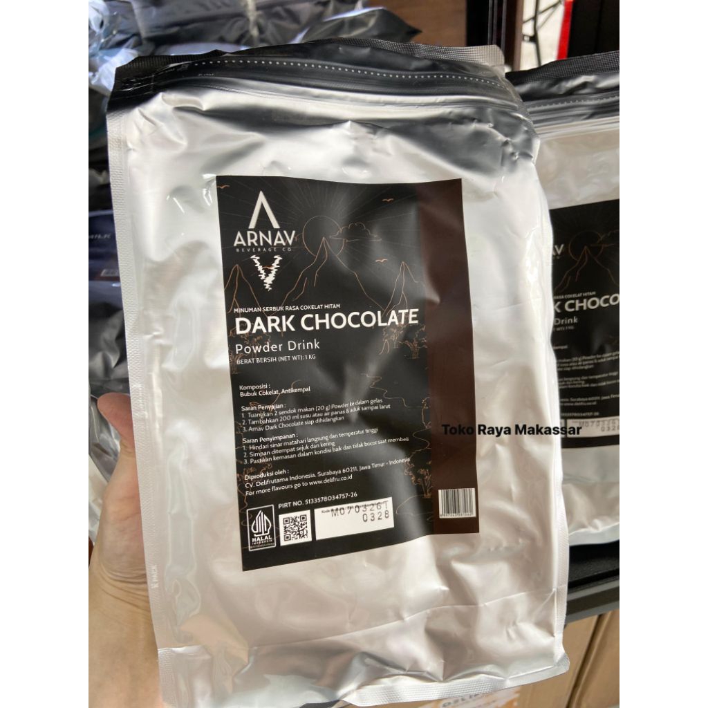 Bubuk Minuman Serbuk DARK CHOCOLATE 1kg Arnav | Drink Powder Serbuk Dark Chocolate Coklat Choco Dark