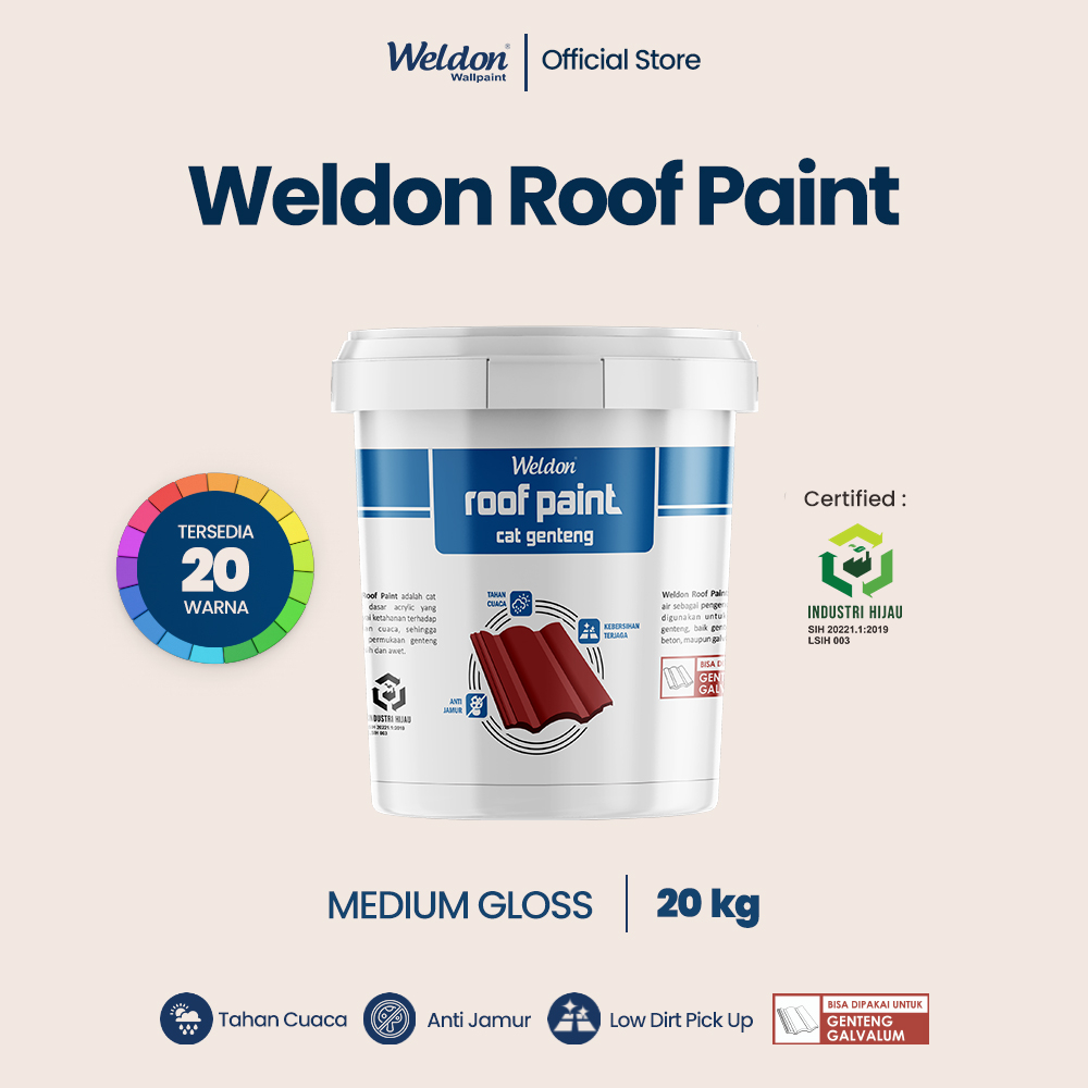 Weldon Roof Paint - Cat Genteng (20 kg)