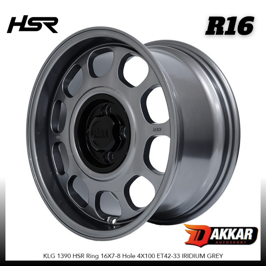 Velg Mobil R16 Model Kaleng HSR WHEEL R16 Pcd 4x100 Lebar 7/8 Buat Jazz, Yaris, Aveo, Ignis, Splash