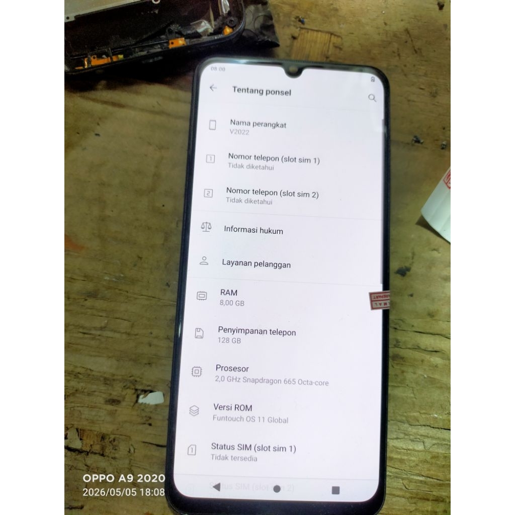 MESIN VIVO V20 SE V2022 RAM 8/128 NORMAL JAYA