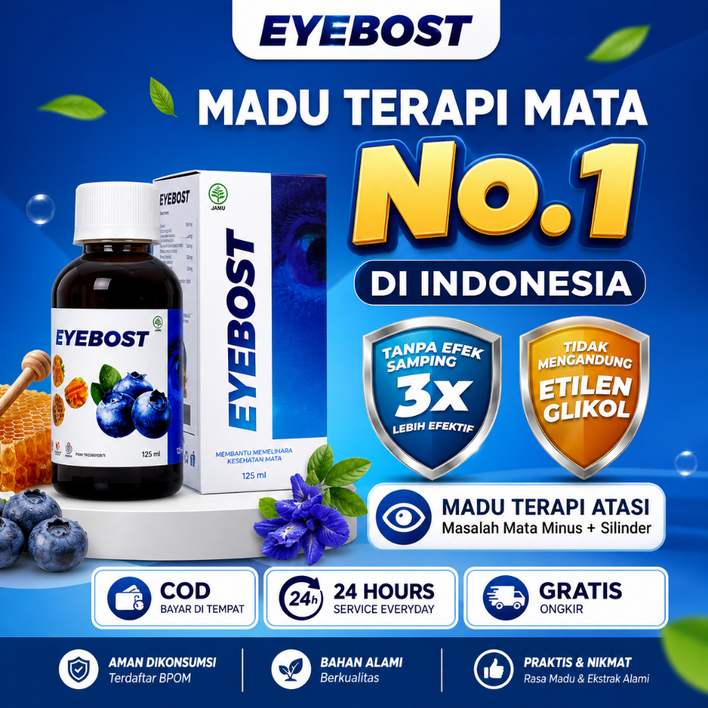 Eyebost Madu Herbal Vitamin Mata 160gr Bantu Mengobati Katarak Minus Silinder