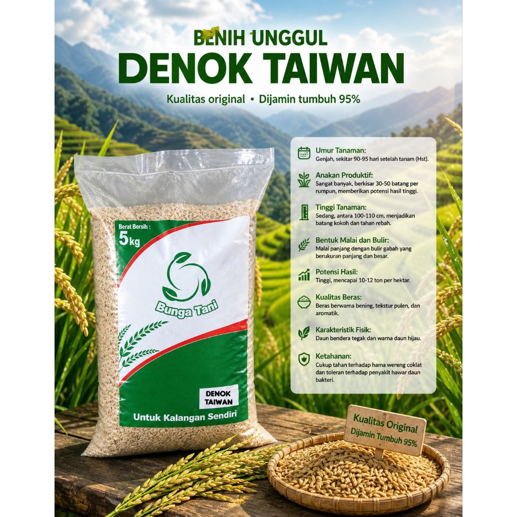 BENIH PADI UNGGUL DENOK TAIWAN 5KG