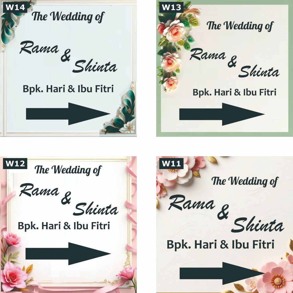 BANNER PENUNJUK ARAH NIKAHAN / HAJATAN SPANDUK WEDDING