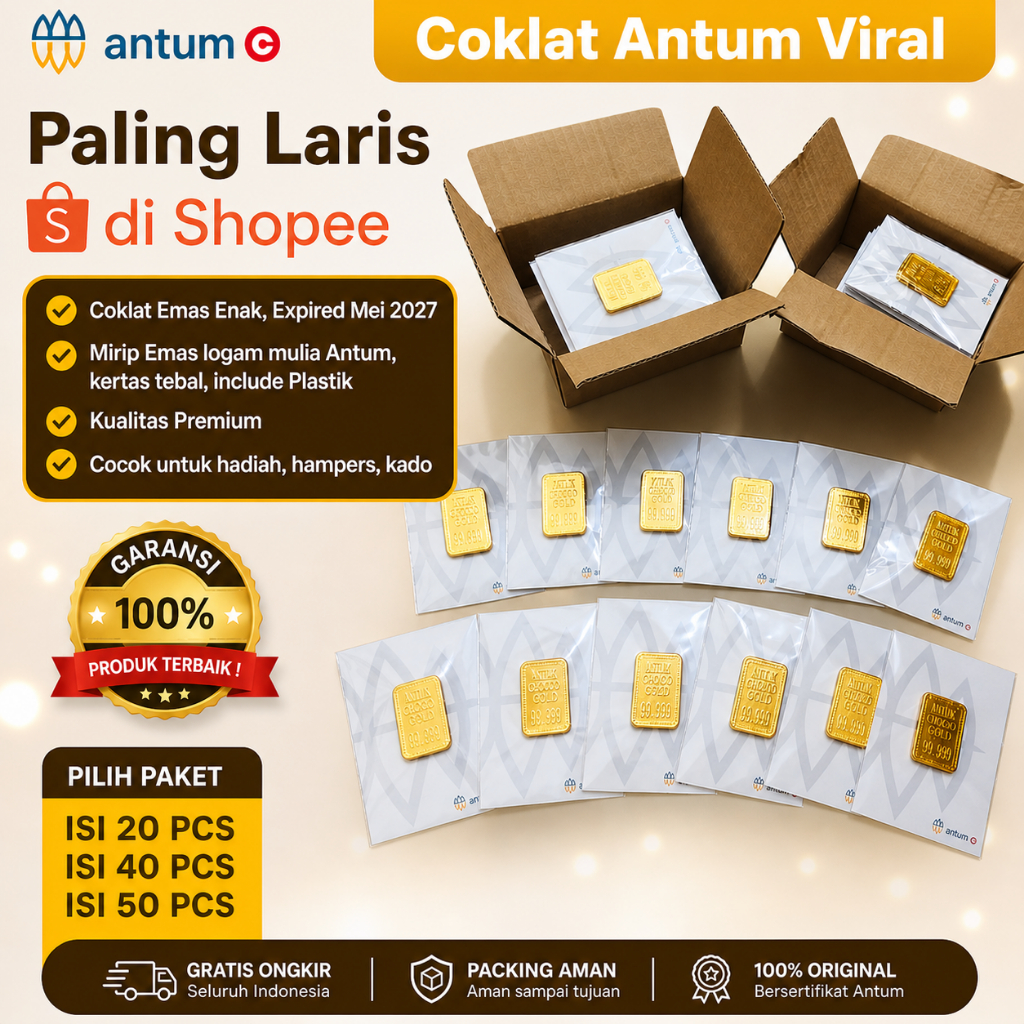[PAKET ISI 20 / 40 / 50] Cokelat Antum Mini Gift Hadiah Souvenir Lucu Unik Coklat Antum Emas Mini Gi