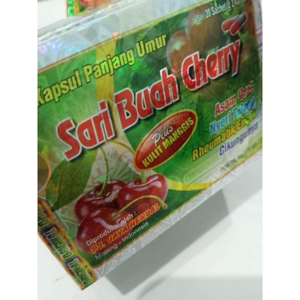 Sari Buah Cherry Plus Kulit Manggis Kapsul Asam Urat Pegalinu Asli Original 100%