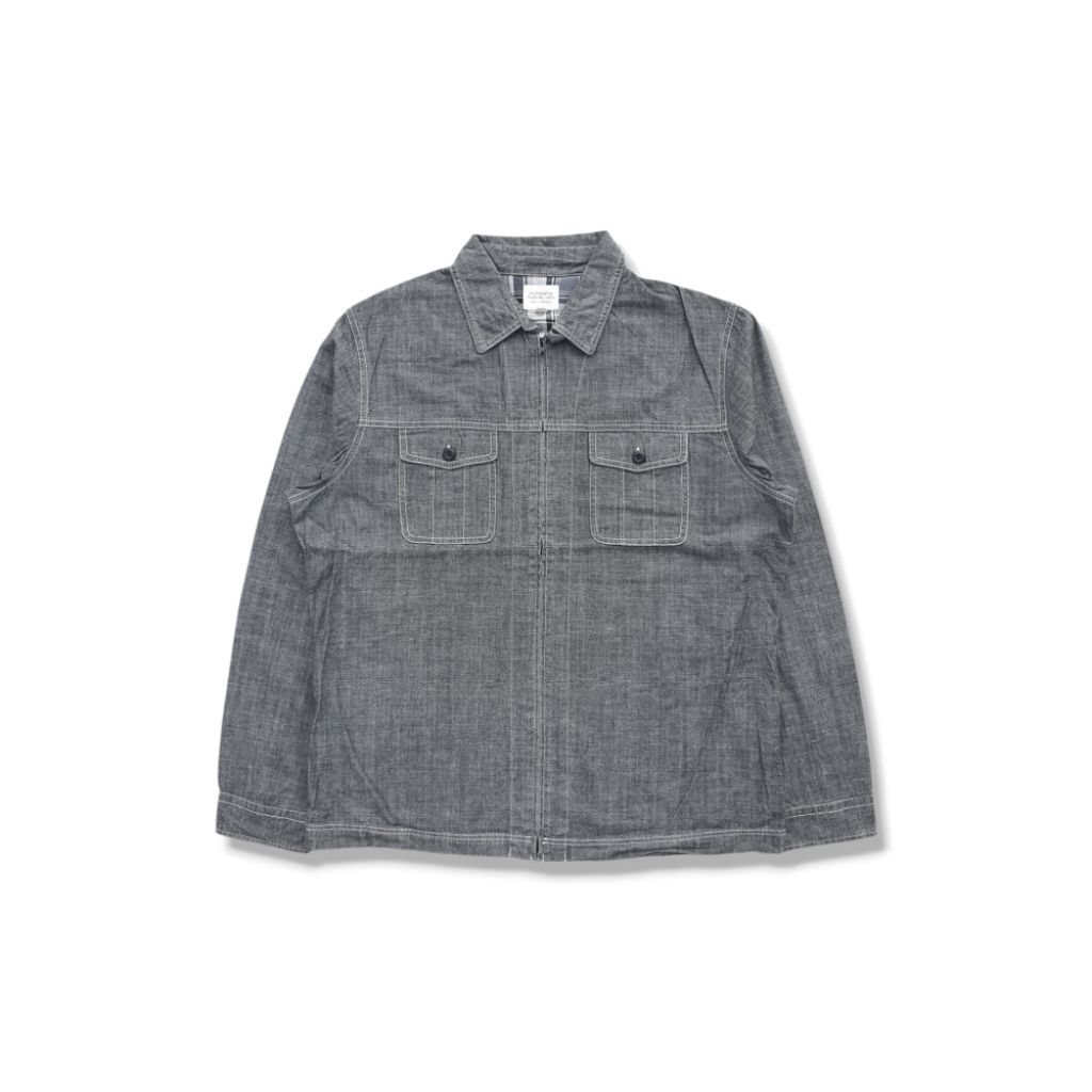 [Size XL] Kemeja Zipper Chambray UNIQLO -  Original