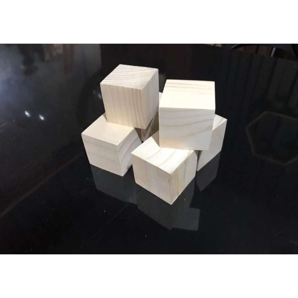 Balok Kayu Jati Belanda 10x10cm Panjang 10cm Balok Pinus Jati Belanda