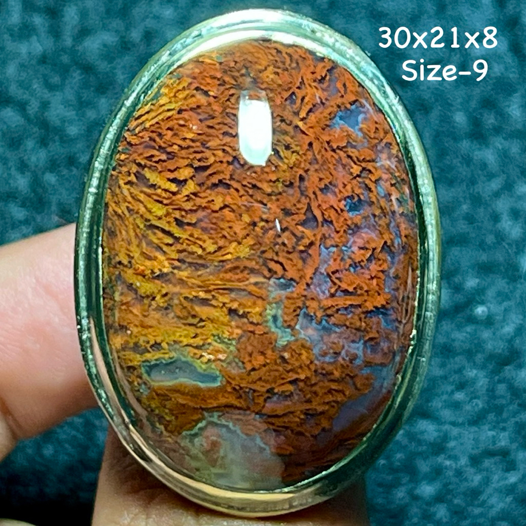 Cincin Batu Akik Natural Garut Merah Cabai (Asli Alam)