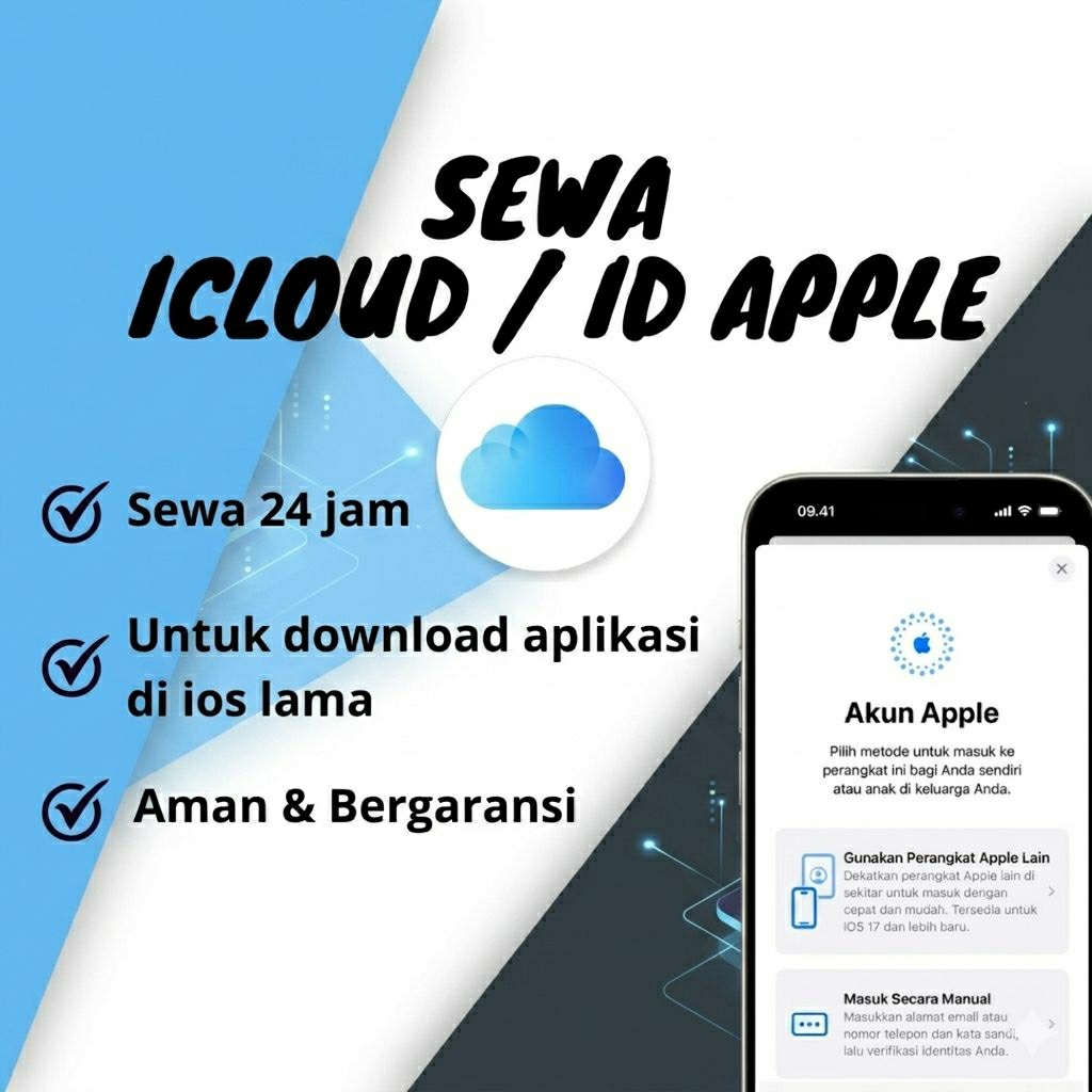 Sewa Apple id icloud untuk ios lama