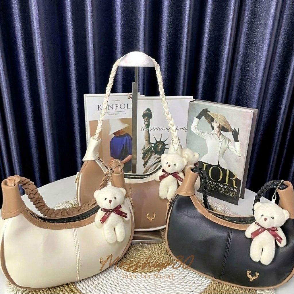 Tas wanita terbaru nadine - tas bahu wanita nadine - tas wanita kekinian ( free boneka)