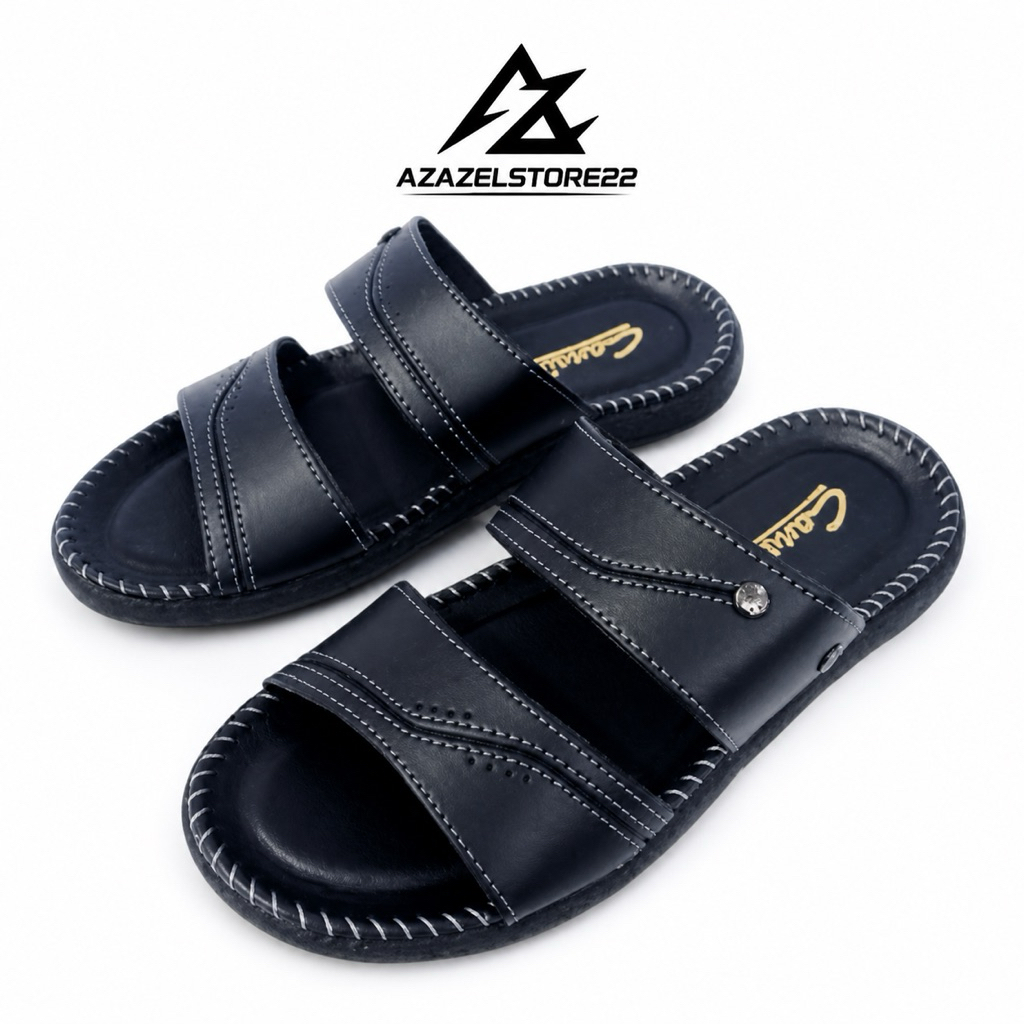 PROMO SANDAL KULIT CASUAL CARVIL / SANDAL PRIA SLIP ON | SANDAL 2 BAN KULIT PRIA