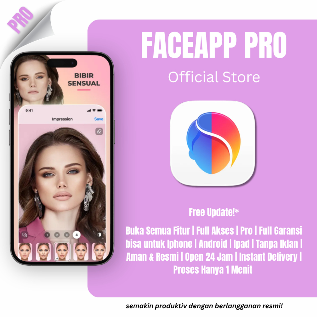 FaceApp Pro Premium 1 Tahun Original - Support iOS Only [Proses Cepat]