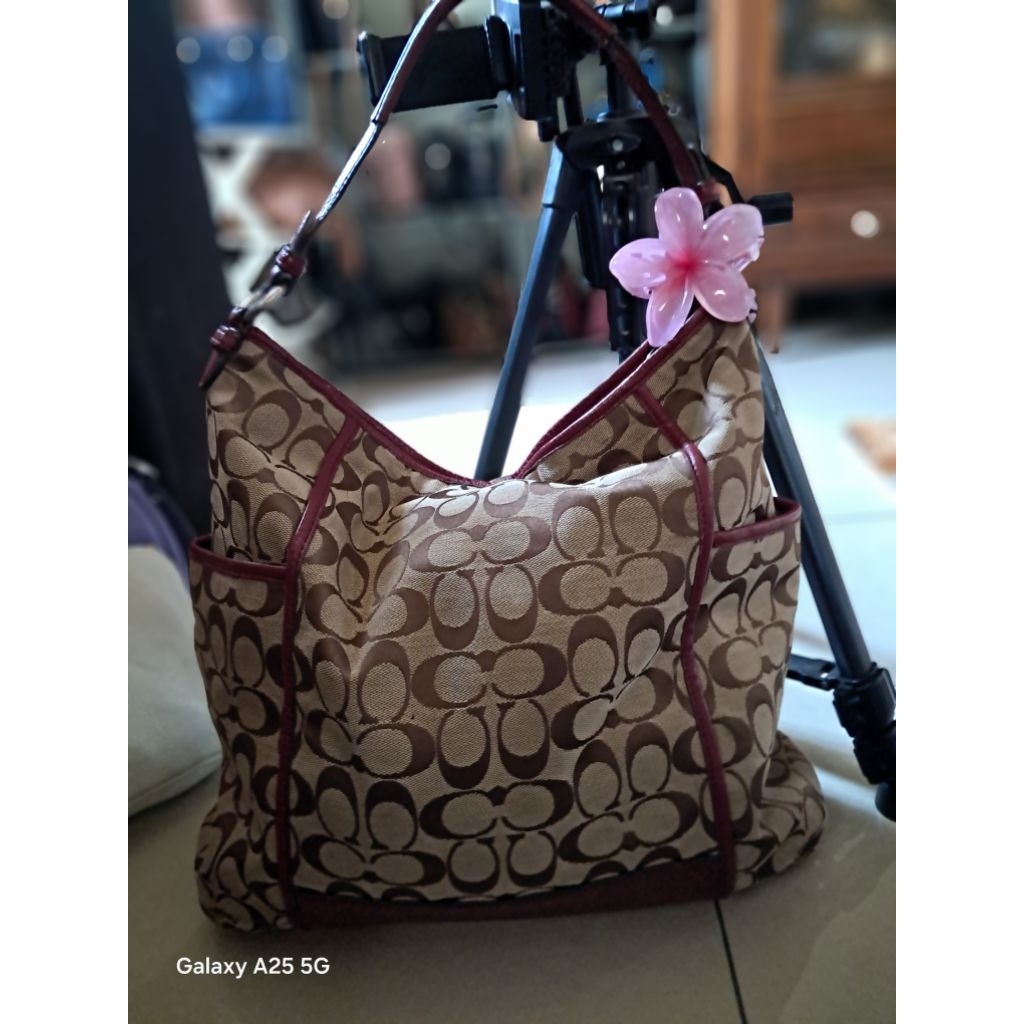 Tas#tote bag seken coach sling vintage maroonmixkulit