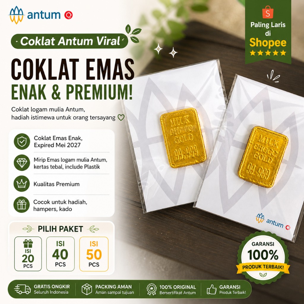 [COKLAT ANTUM OFFICIAL] MINI GIFT COKELAT ANTUM EMAS Kado Hadiah Resign Farewell Wisuda Sidang Skrip