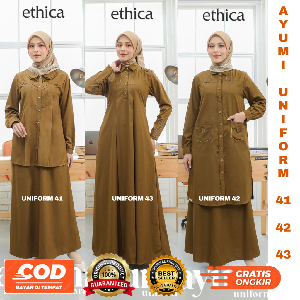 ETHICA ~ AYUMI UNIFORM 41 & AYUMI UNIFORM 42 & AYUMI UNIFORM 43 BRONZE BROWN TERBARU SERAGAM ASN / P