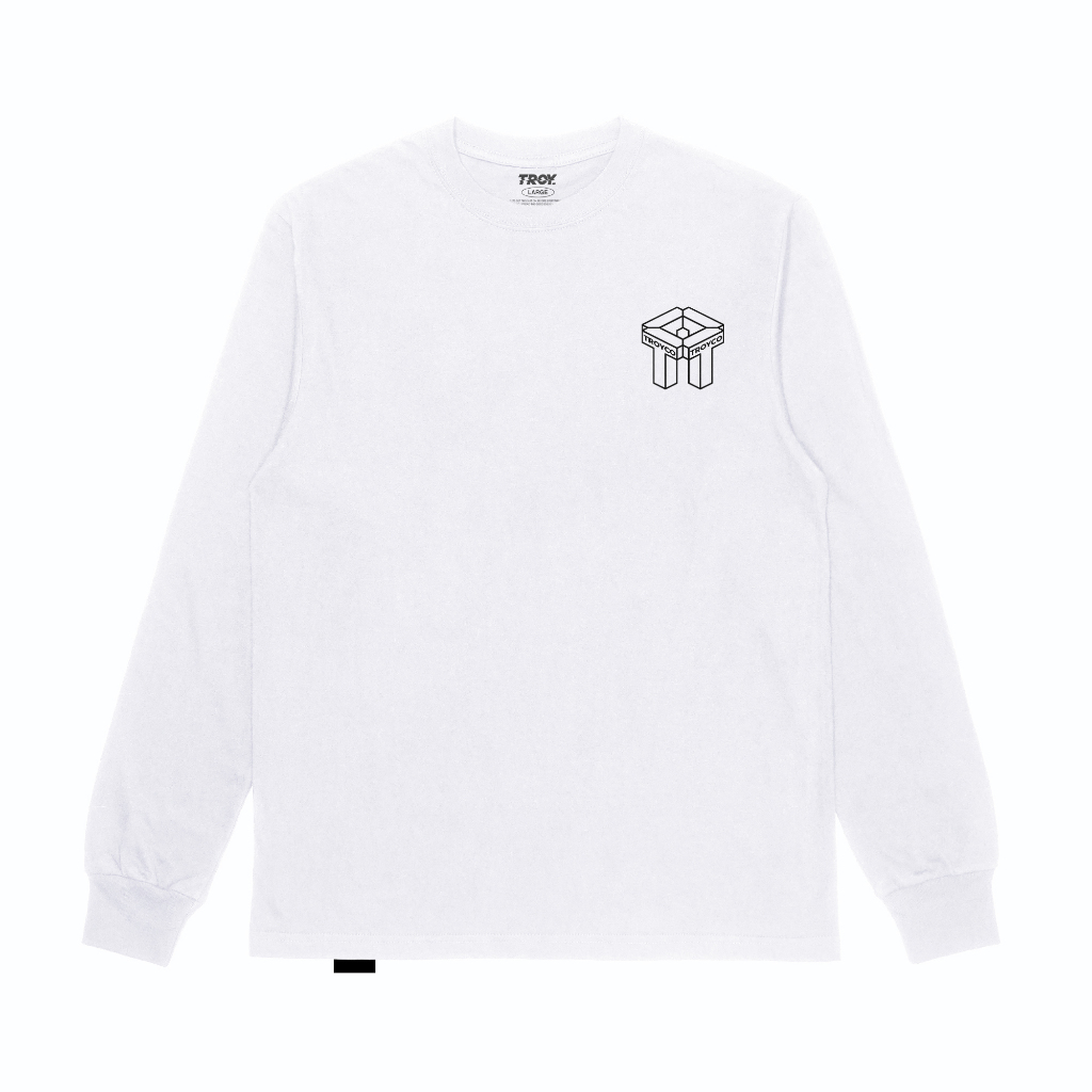 Troy Company Kaos Pria Lengan Panjang Putih - Block Longsleeve White LSD 3610