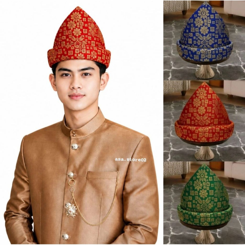 Topi Khas Tanjak Songket Palembang/Pria Tanjak Songket Melayu