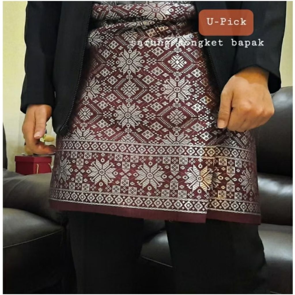 Sarung Songket  || Sarung Songket Bapak || Kain Rumpak Melayu Pria || Kain Songket Pinggang Pria