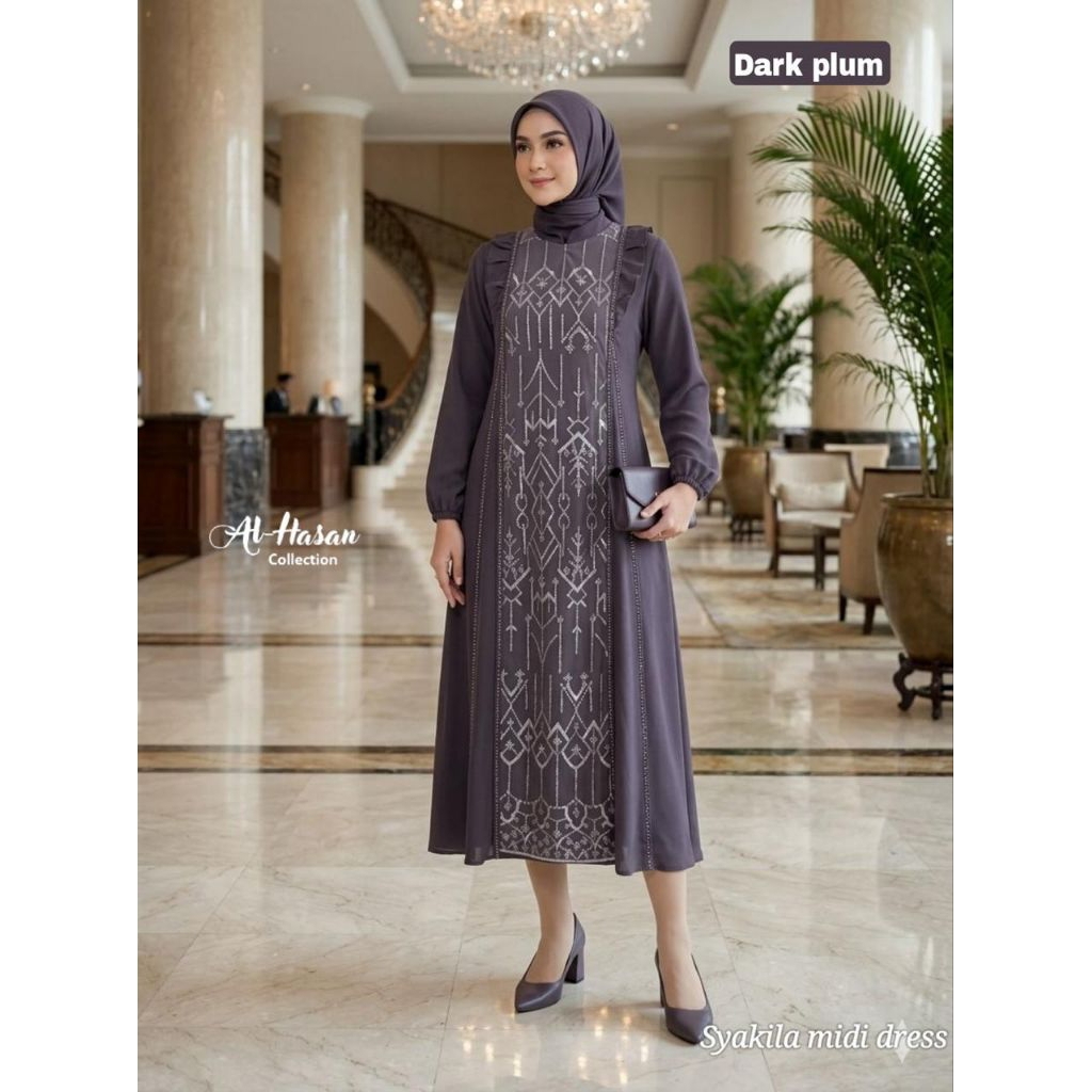 MIDI SYAKILA BY AL-HASAN COLLECTION/ GAMIS TERBARU AL-HASAN/ GAMIS KEKINIAN BY AL-HASAN/ READY SIAP 