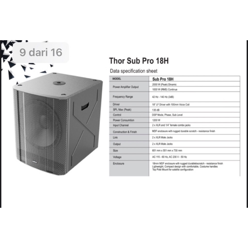 Fidelity Thor Sub Pro 18H
