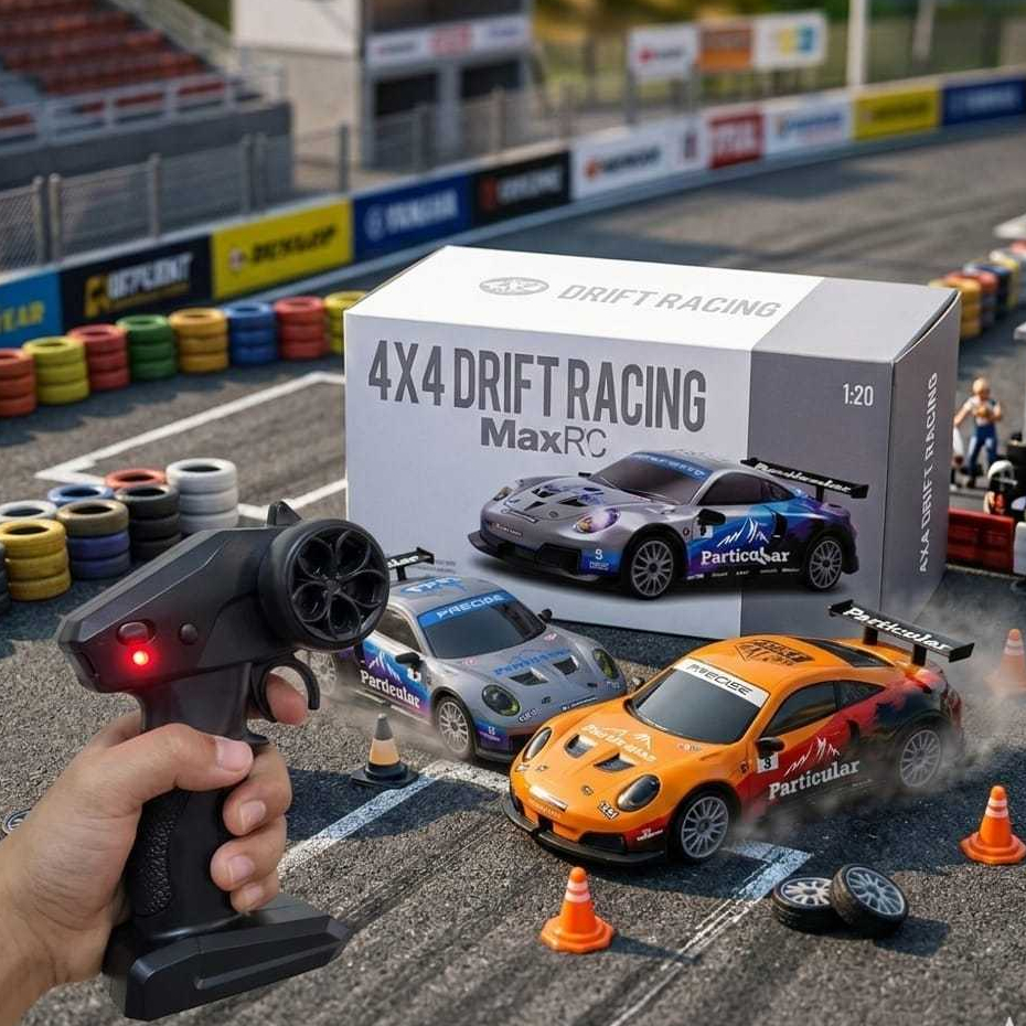 Mainan Drift Racing Remote Control Mobil Sport RC 1:20 4WD Dengan Lampu LED Balap Mobil RC 2.4GHz Ke