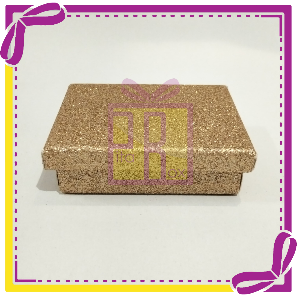 Kotak kado /hard box / gift box logam mulia glitter gold silver hitam black rose gold