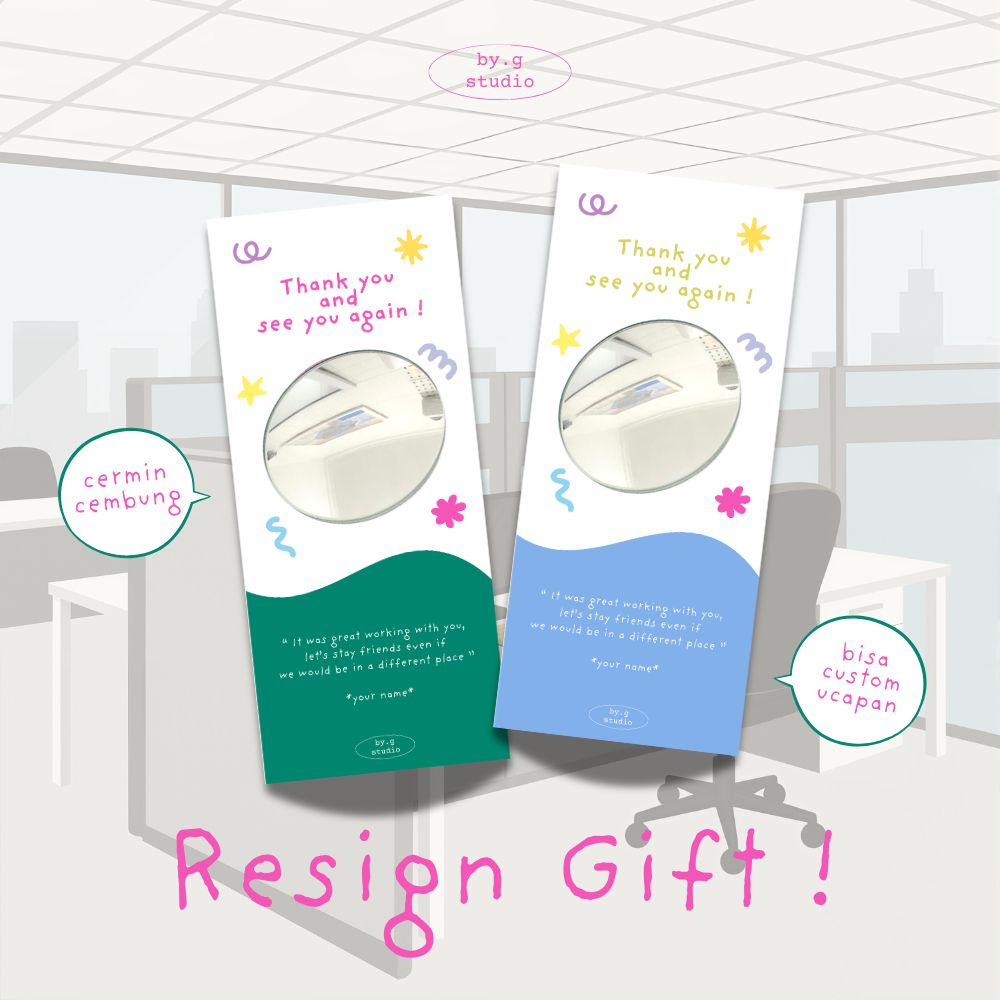 Resign Gift | souvenir resign cermin | souvenir custome | gift cermin bulat