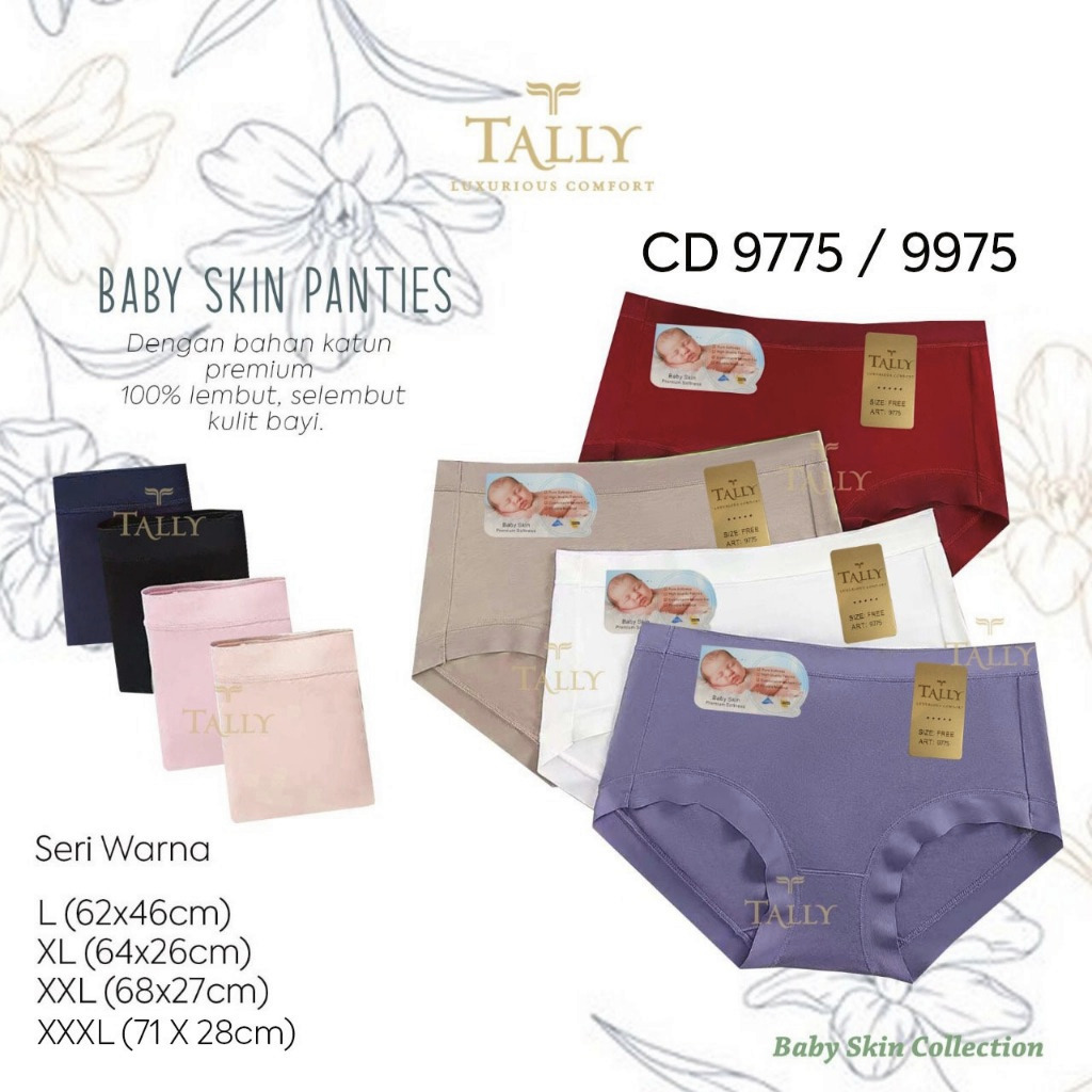 TALLY Sarwendah CD 9775 Celana Dalam Wanita Bahan Katun Baby Skin Fit to L - XXL PREMIUM Collection 