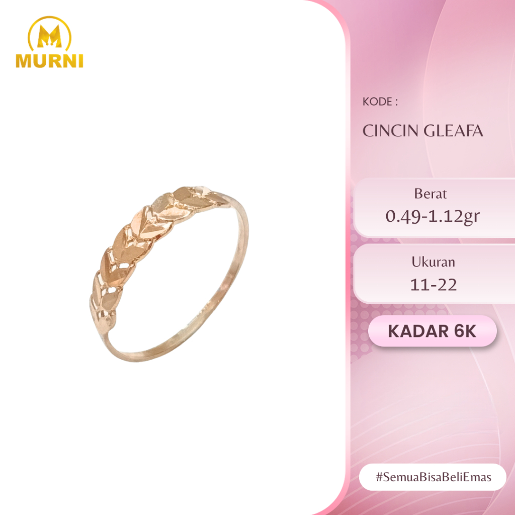 Cincin Gleafa 6K Murni Bekonang