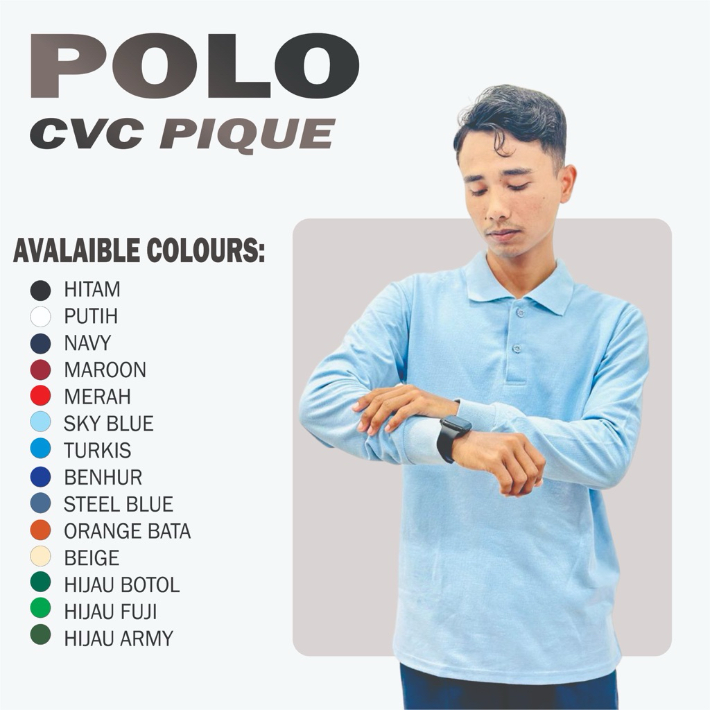 Polo T-shirt CVC (lengan panjang)