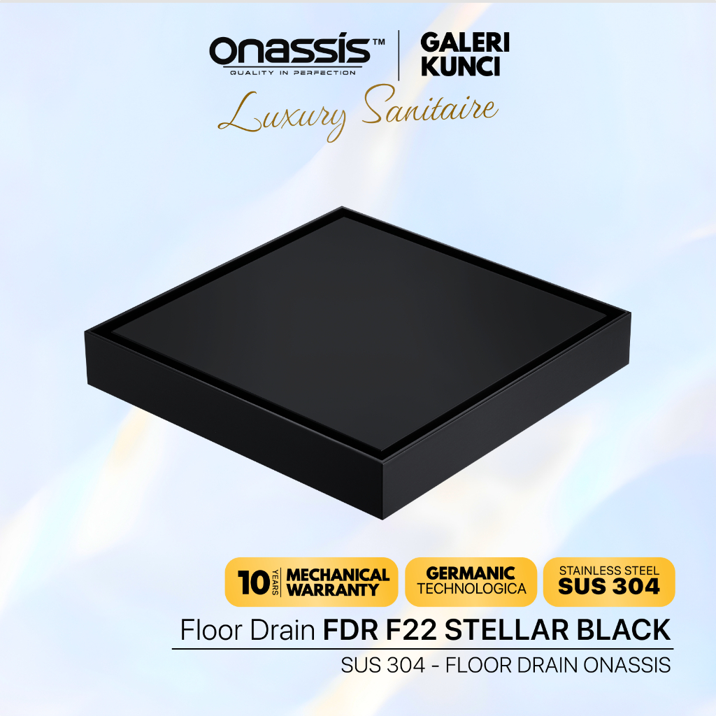 ONASSIS Floor Drain / Saringan Got / Smart Drain Cover - Anti Bau dan Kecoa FDR 022 STELLAR BLACK