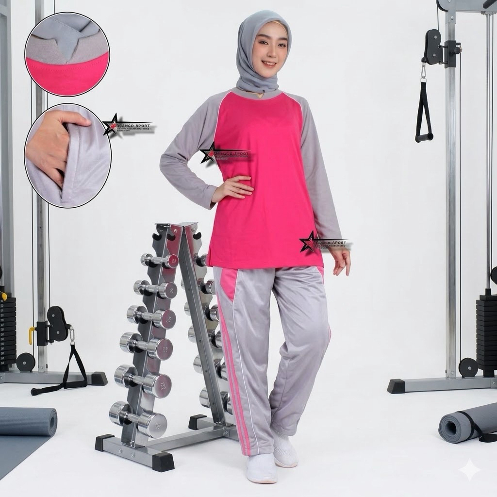 Setelan baju olahraga senam wanita / Setelan baju olahraga muslim / setelan olahraga muslim wanita