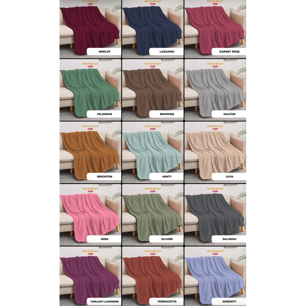 selimut polos embos Kintakun D’luxe ukuran 160x200 cm