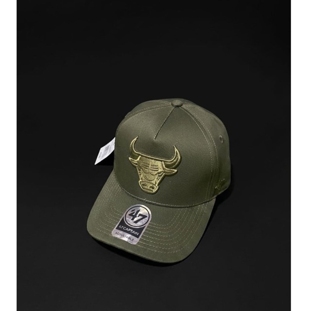 Bulls Hijau Army Bahan Hijau Army Topi Pria Wanita Premium