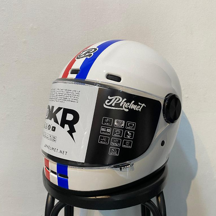Jp Rokr Retro Helm JPX Full Face RK 02 White